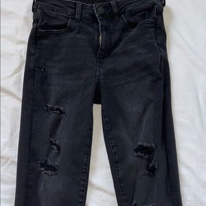 High rise Black ripped jeans